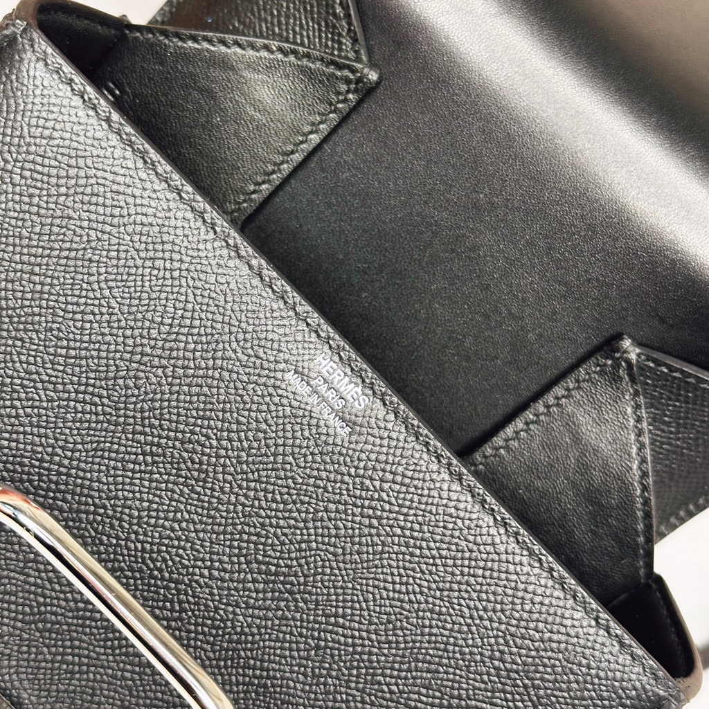 Hermès Della Cavalleria mini bag h085260 black epsom leather silver - Default Title - View 6