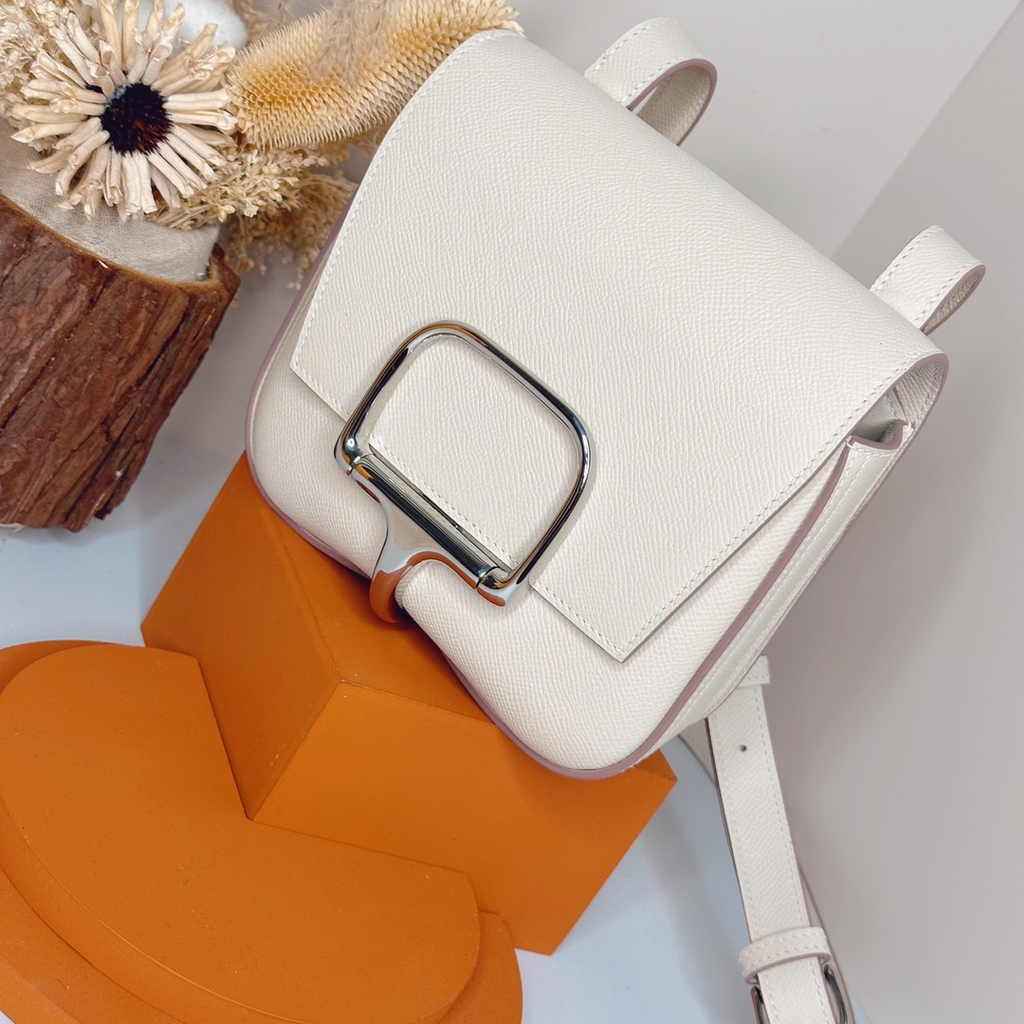 Hermès Della Cavalleria mini bag h085260 beige epsom leather silver - Default Title - View 2