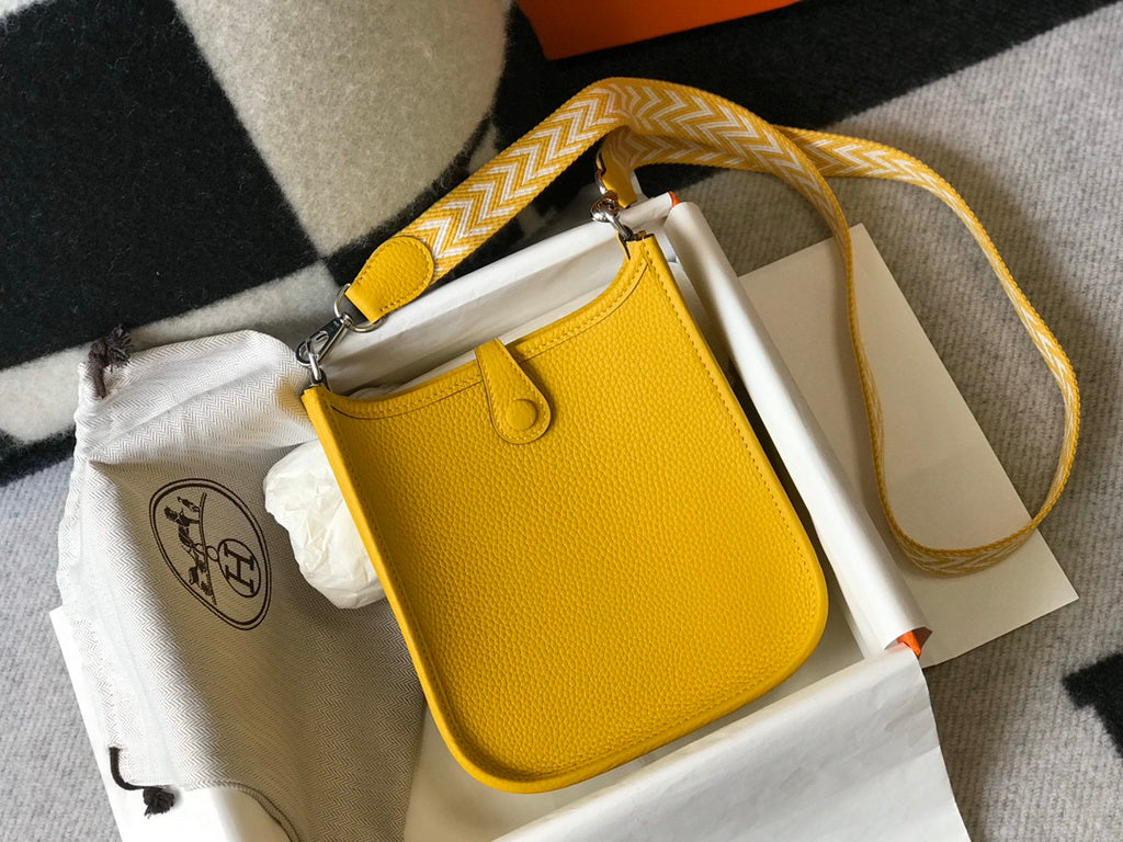 Hermès Evelyne 18 Togo Leather Shoulder Mini Bag Silver Yellow - Default Title - View 2