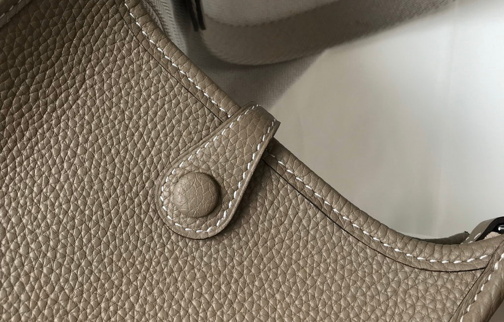 Hermès Evelyne 18 Togo Leather Shoulder Mini Bag Silver Gray - Default Title - View 6