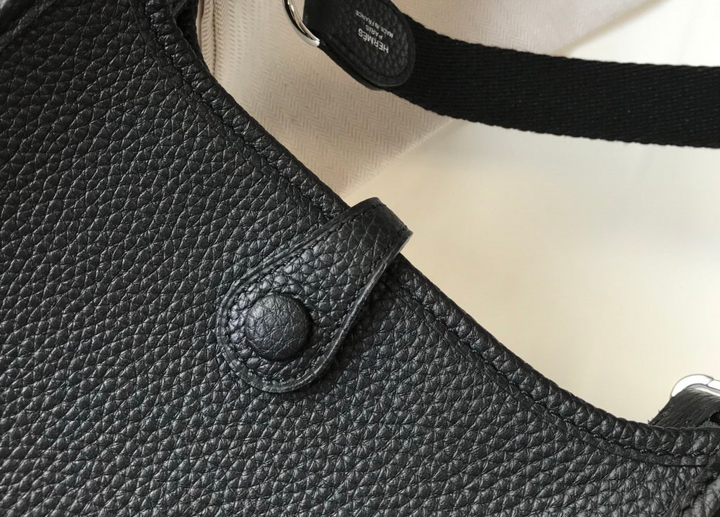 Hermès Evelyne 18 Togo Leather Shoulder Mini Bag Silver Black - Default Title - View 9
