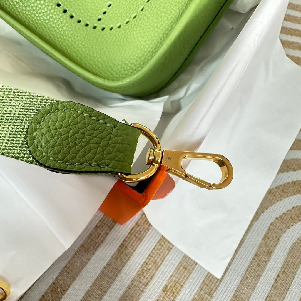 Hermes Evelyne III 17 Green Togo Leather Bag Gold H5600 - Default Title - View 2