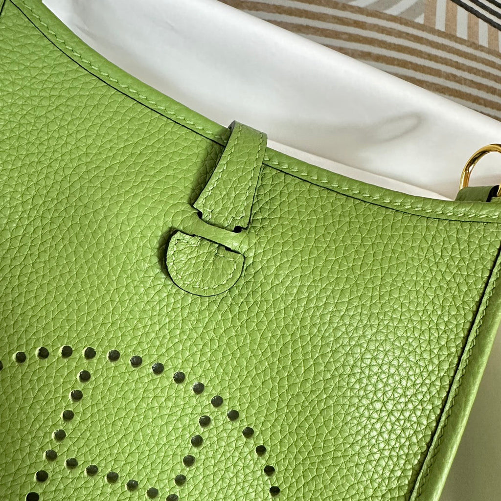 Hermes Evelyne III 17 Green Togo Leather Bag Gold H5600 - Default Title - View 3