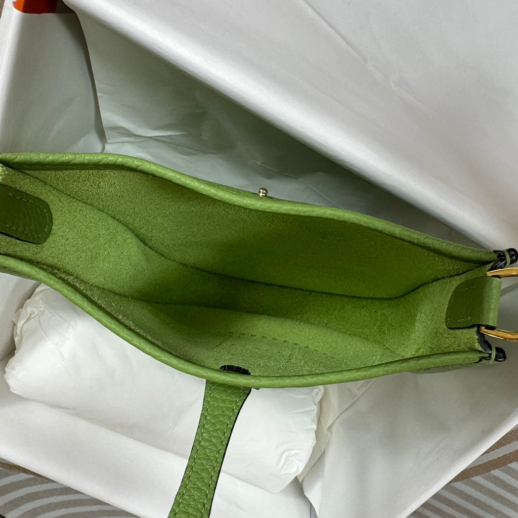 Hermes Evelyne III 17 Green Togo Leather Bag Gold H5600 - Default Title - View 5