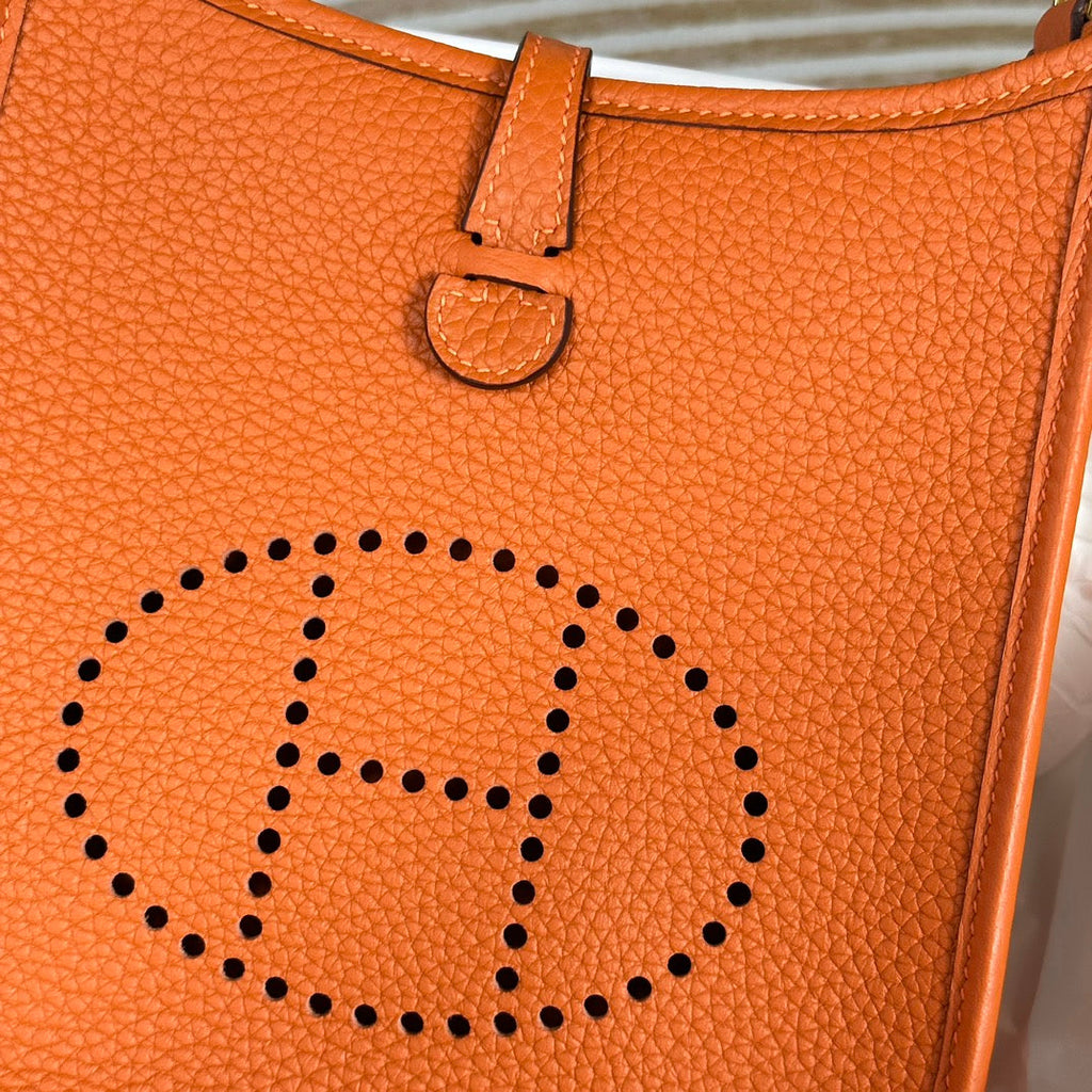 Hermes Evelyne III 17 Orange Togo Leather Bag Gold H5604 - Default Title - View 3