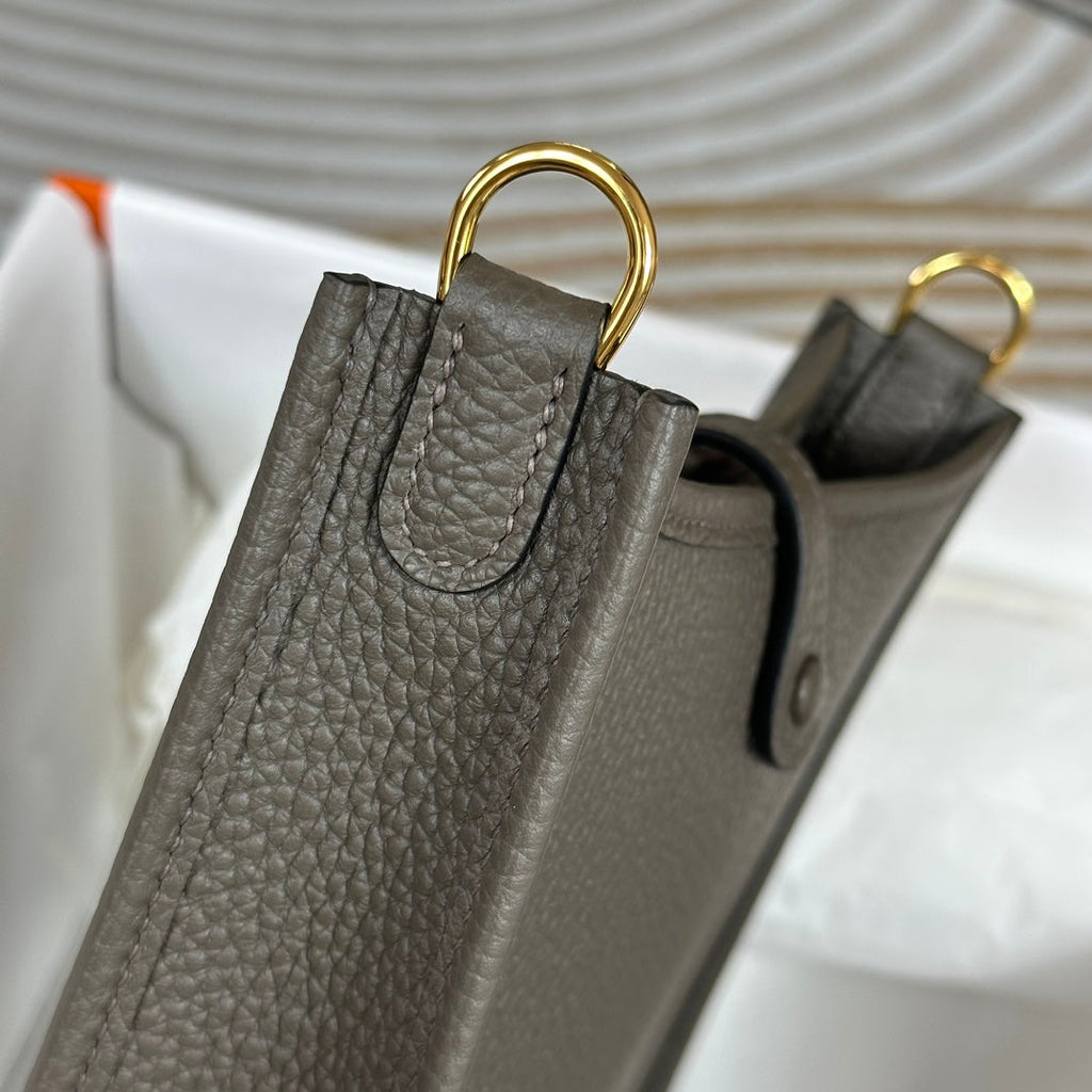 Hermes Evelyne III 17 Dark Gray Togo Leather Bag Gold H5606 - Default Title - View 4