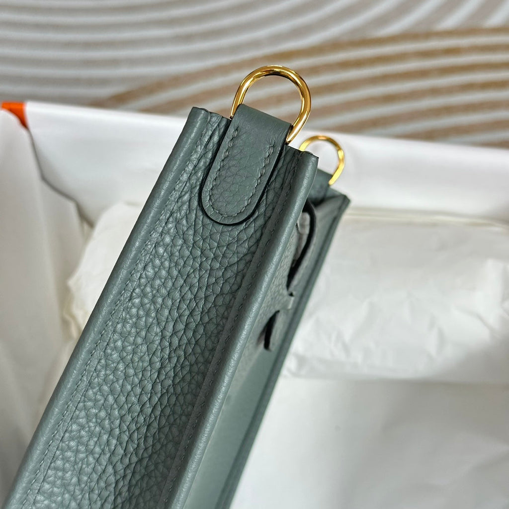 Hermes Evelyne III 17 Dark Green Togo Leather Bag Gold H5610 - Default Title - View 4