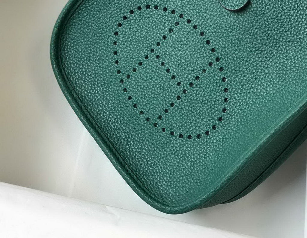 Hermes Evelyne III 18 Togo Leather Crossbody half Handmade Bag Gold Green - Default Title - View 9