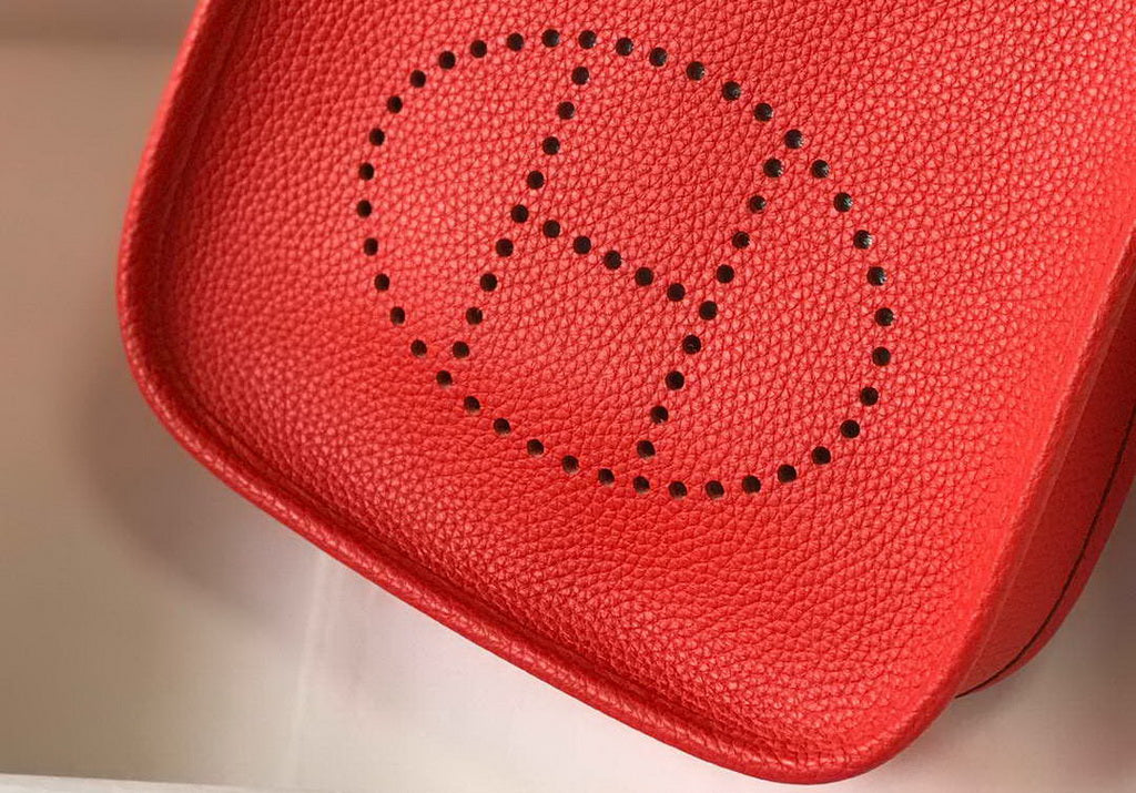 Hermes Evelyne III 18 Togo Leather Crossbody half Handmade Bag Gold Red - Default Title - View 8