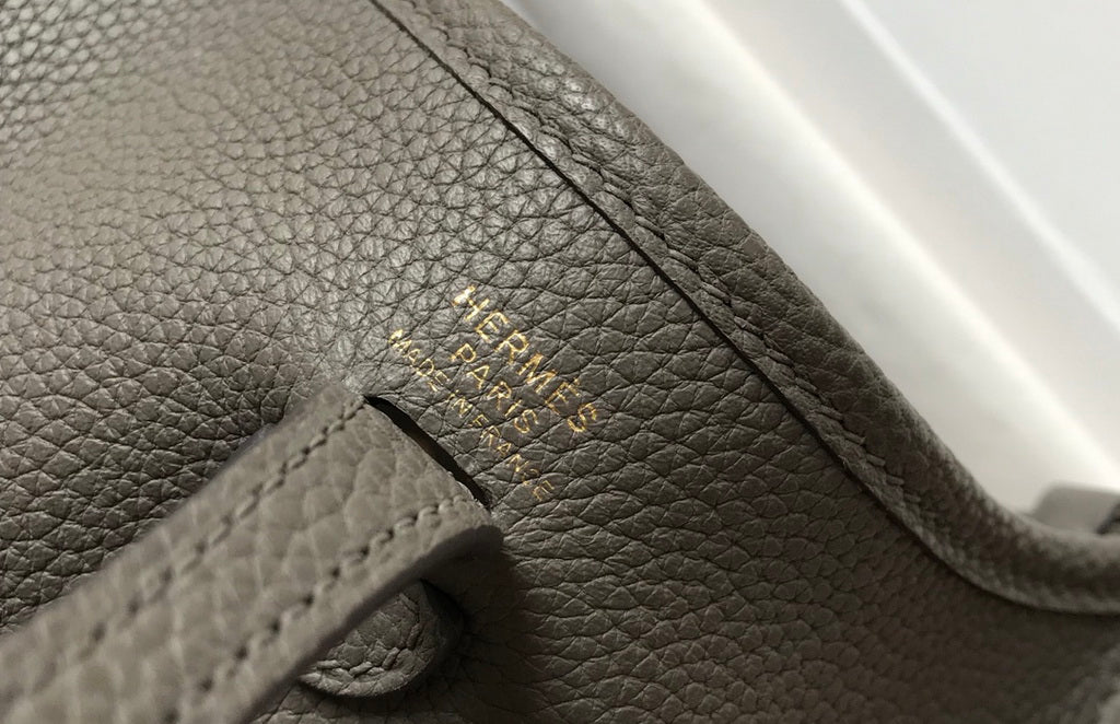 Hermes Evelyne III 18 Togo Leather Crossbody half Handmade Bag Gold Dark Gray - Default Title - View 7