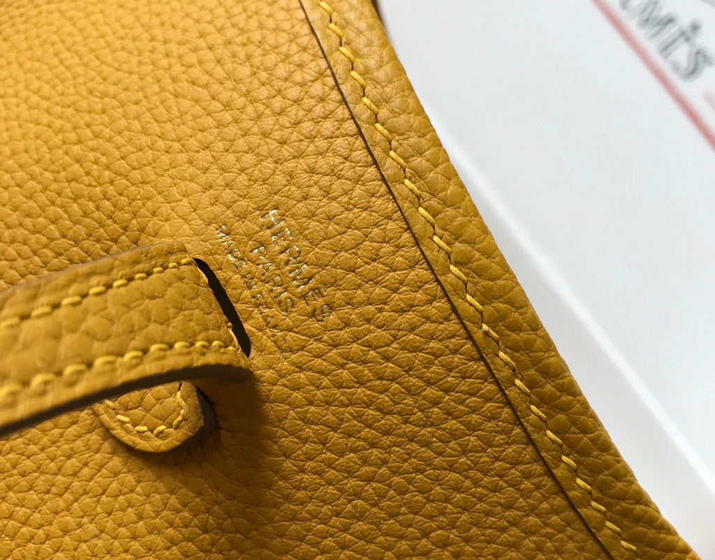 Hermes Evelyne III 18 Togo Leather Crossbody half Handmade Bag Gold Yellow - Default Title - View 7