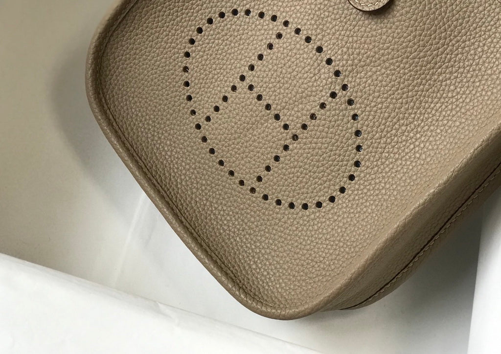 Hermes Evelyne III 18 Togo Leather Crossbody half Handmade Bag Gold Gray - Default Title - View 5