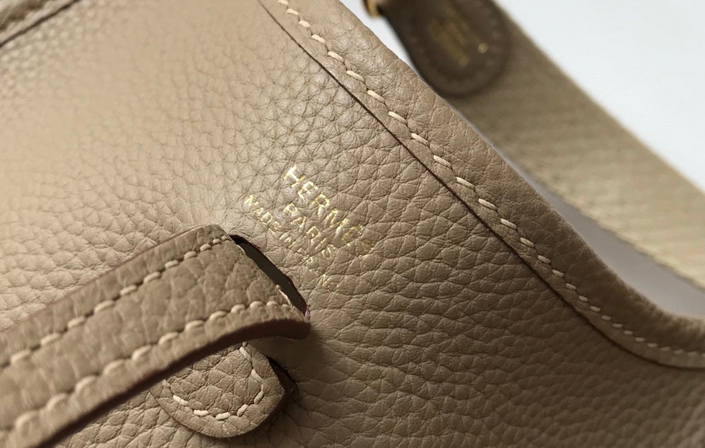 Hermes Evelyne III 18 Togo Leather Crossbody half Handmade Bag Gold Gray - Default Title - View 7