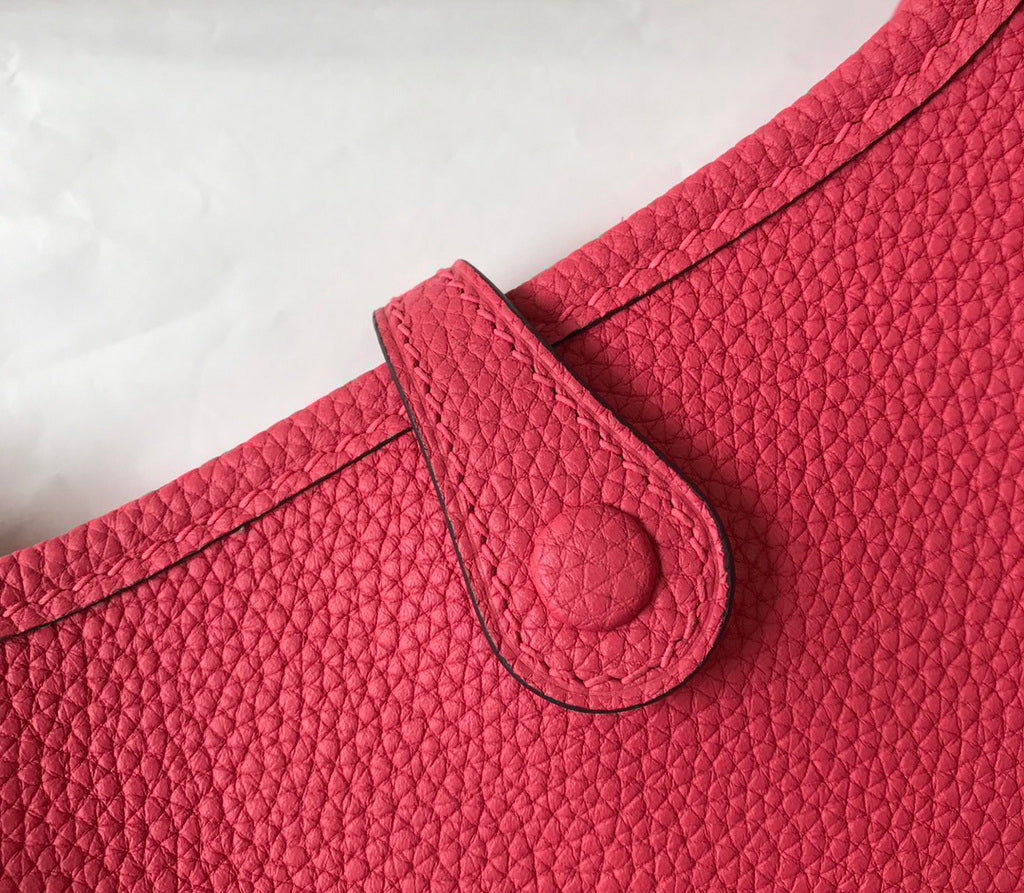 Hermes Evelyne III 18 Togo Leather Crossbody half Handmade Bag Gold Plum - Default Title - View 8
