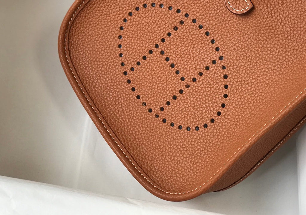 Hermes Evelyne III 18 Togo Leather Crossbody half Handmade Bag Gold Camel - Default Title - View 5