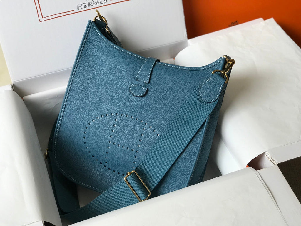 Hermès Evelyne III 29 Bag Taurillon Clemence Blue - Default Title - View 3