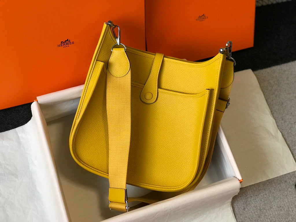 Hermès Evelyne III 29 Taurillon Clemence Shoulder Bag Yellow Silver - Default Title - View 6