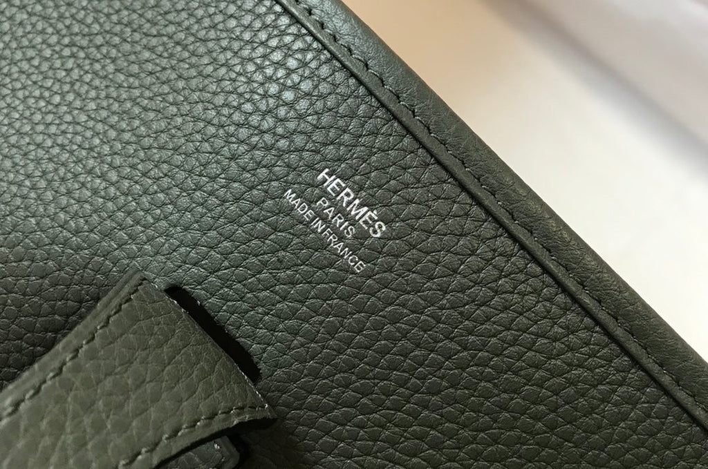 Hermès Evelyne III 29 Taurillon Clemence Shoulder Bag ArmyGreen Silver - Default Title - View 6