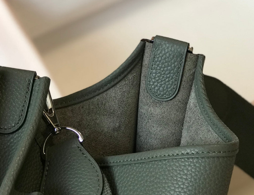 Hermès Evelyne III 29 Taurillon Clemence Shoulder Bag ArmyGreen Silver - Default Title - View 9