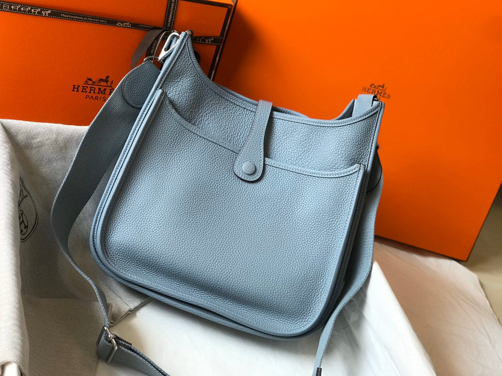 Hermès Evelyne III 29 Taurillon Clemence Shoulder Bag Light Blue Silver - Default Title - View 2