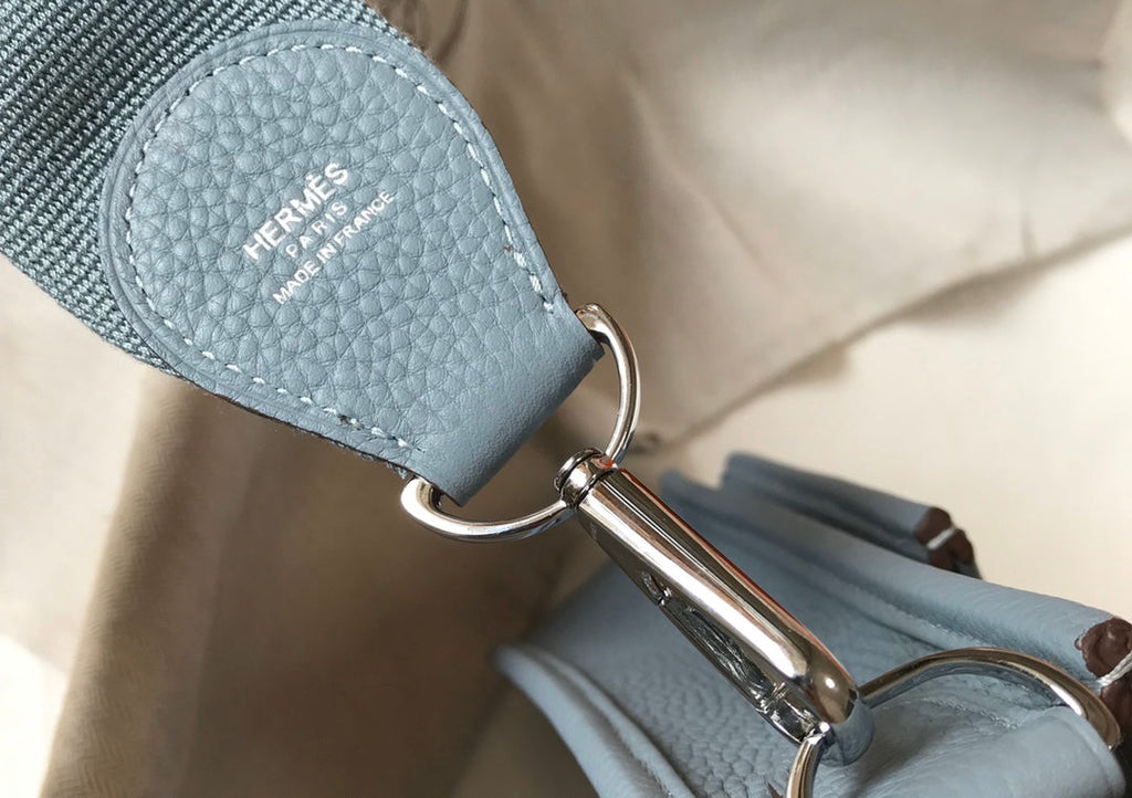 Hermès Evelyne III 29 Taurillon Clemence Shoulder Bag Light Blue Silver - Default Title - View 6