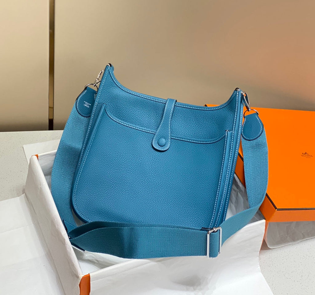 Hermès Evelyne III 29 Taurillon Clemence Shoulder Bag Blue Silver - Default Title - View 2
