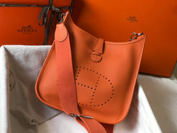 Hermès Evelyne III 29 Taurillon Clemence Shoulder Bag Orange Silver - Default Title - View 1