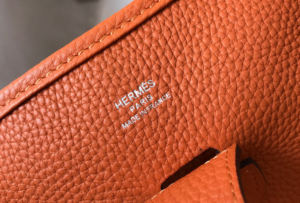 Hermès Evelyne III 29 Taurillon Clemence Shoulder Bag Orange Silver - Default Title - View 7