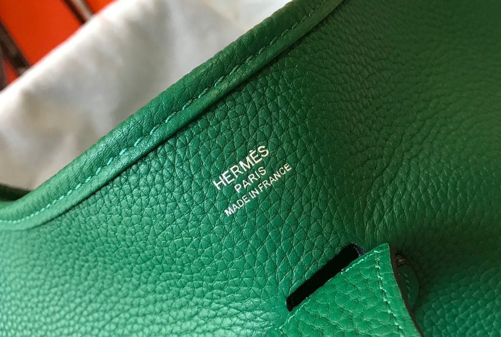 Hermès Evelyne III 29 Taurillon Clemence Shoulder Bag Green Silver - Default Title - View 6