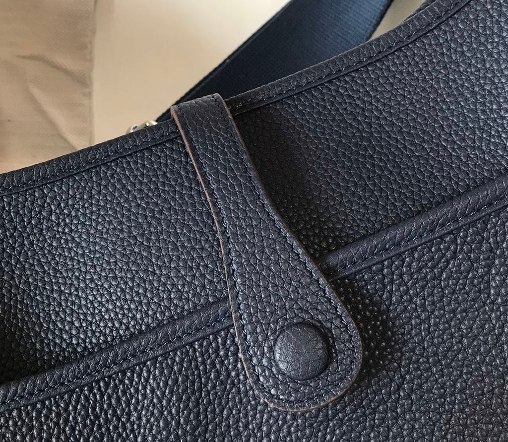 Hermès Evelyne III 29 Taurillon Clemence Shoulder Bag Navy Blue Silver - Default Title - View 7
