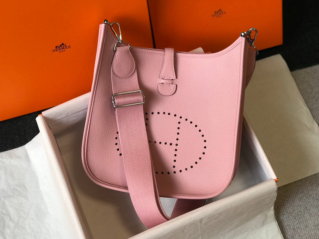 Hermès Evelyne III 29 Taurillon Clemence Shoulder Bag Light Pink Silver - Default Title - View 1