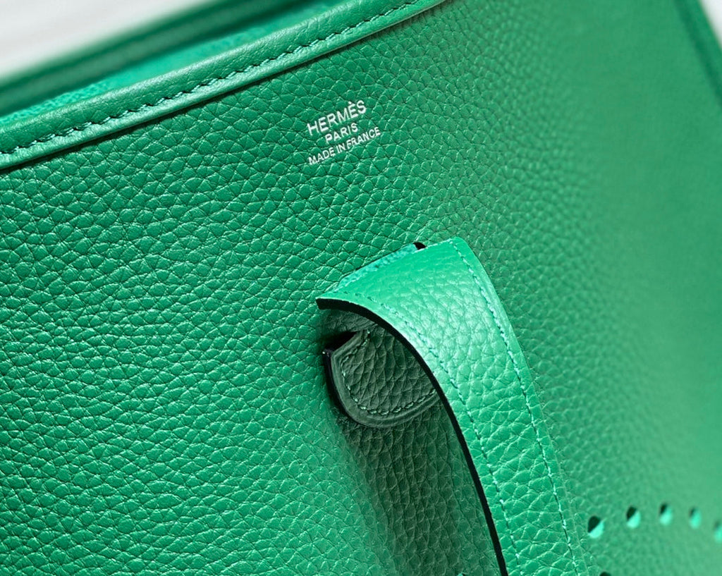 Hermès Evelyne III 29 Taurillon Clemence Shoulder Bag Green Silver - Default Title - View 7