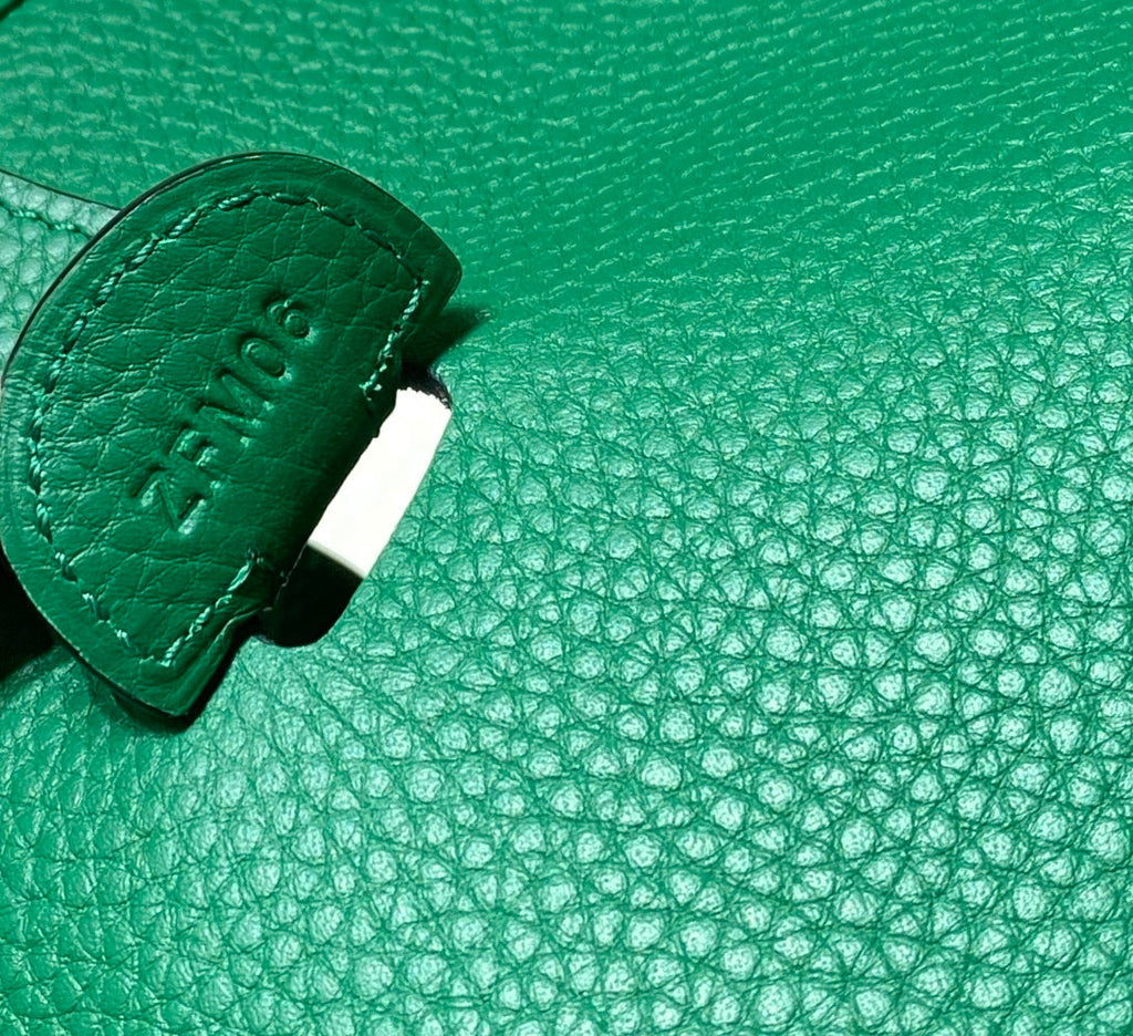Hermès Evelyne III 29 Taurillon Clemence Shoulder Bag Green Silver - Default Title - View 8