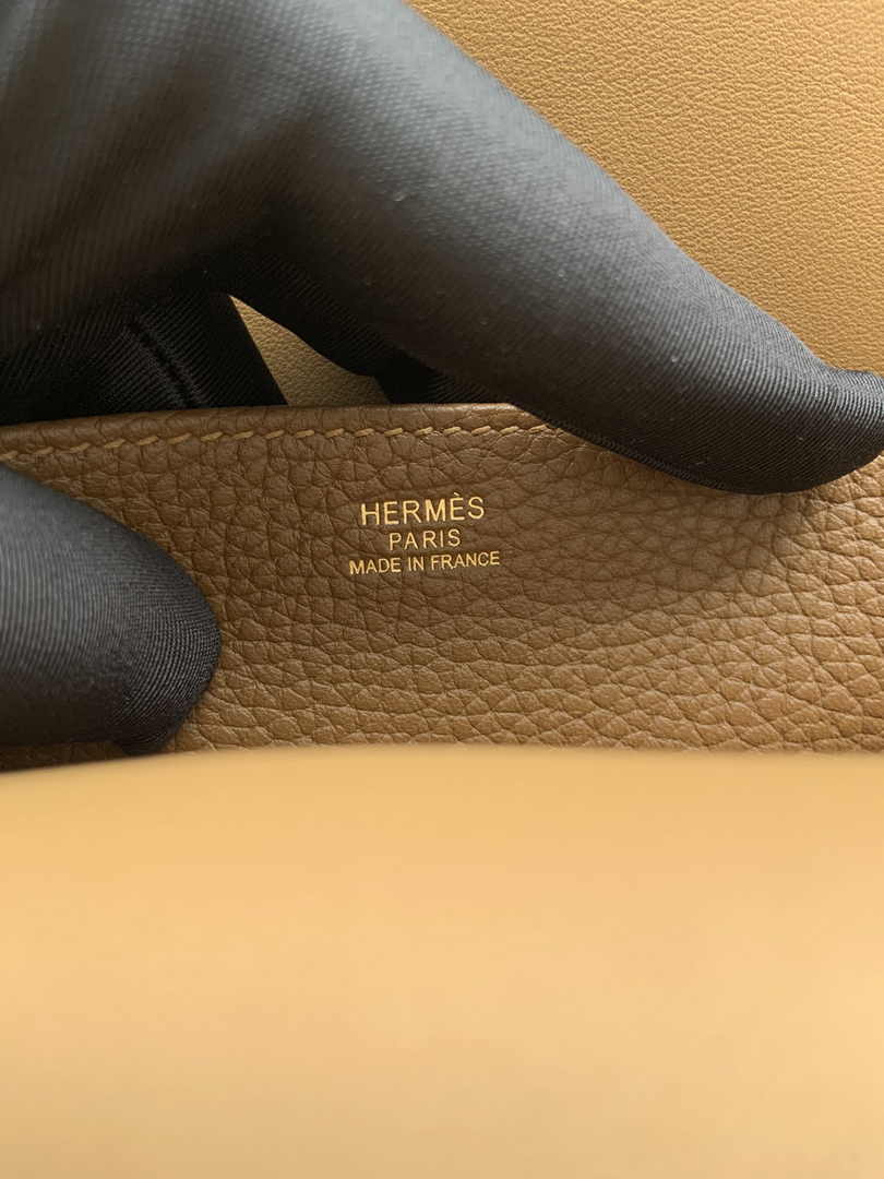 Hermes Halzan 25 Bag Tan Togo Leather Gold H082172 - Default Title - View 9