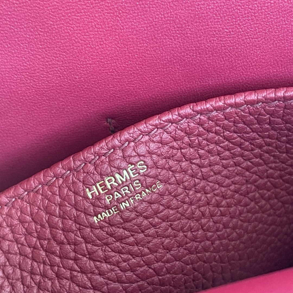 Hermes Halzan 25 Bag Purple Togo Leather Gold H082178 - Default Title - View 7