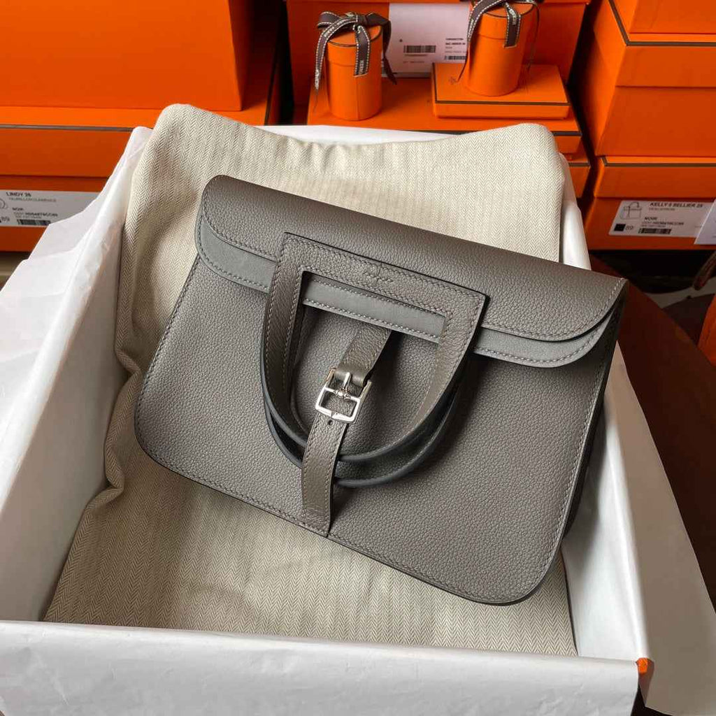 Hermes Halzan 25 Bag Togo Leather Gold H082180 - Default Title - View 3