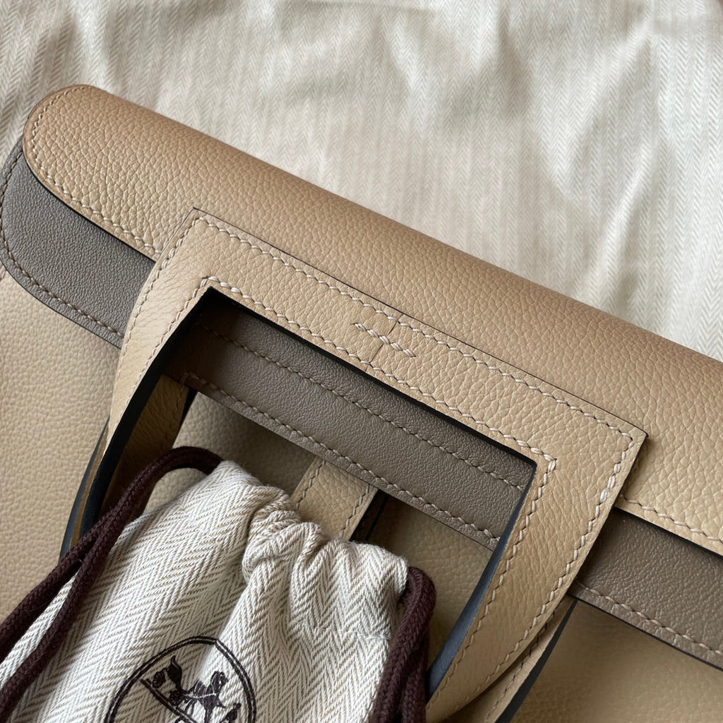Hermes Halzan 25 Bag Togo Leather Gold H082181 - Default Title - View 9