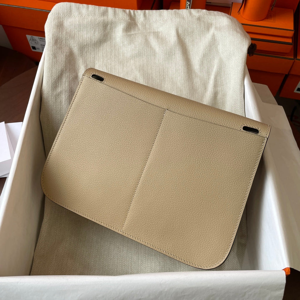 Hermes Halzan 25 Bag Togo Leather Gold H082181 - Default Title - View 7