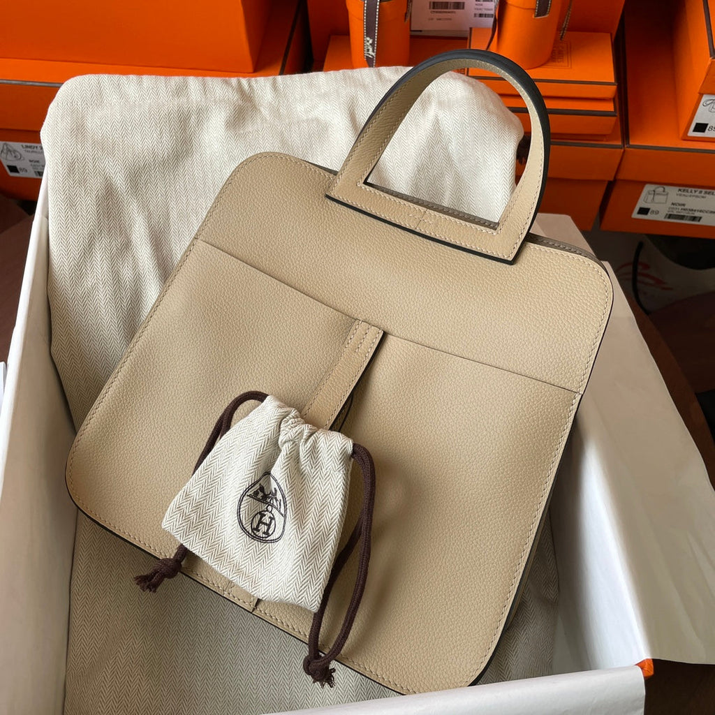 Hermes Halzan 25 Bag Togo Leather Gold H082181 - Default Title - View 5
