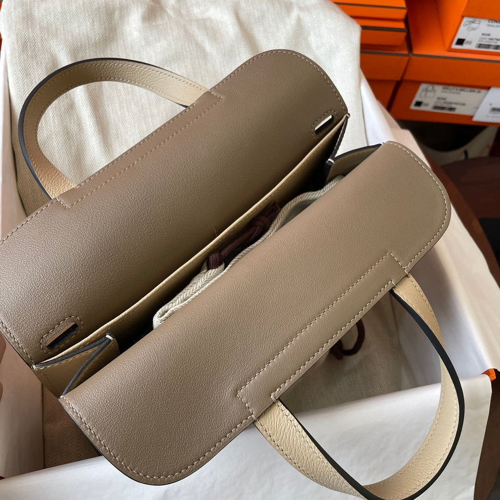 Hermes Halzan 25 Bag Togo Leather Gold H082181 - Default Title - View 6