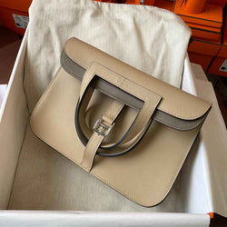 Hermes Halzan 25 Bag Togo Leather Gold H082181 - Default Title - View 1