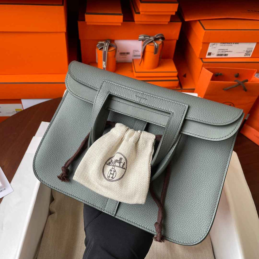 Hermes Halzan 25 Bag Togo Leather Gold H082183 - Default Title - View 3