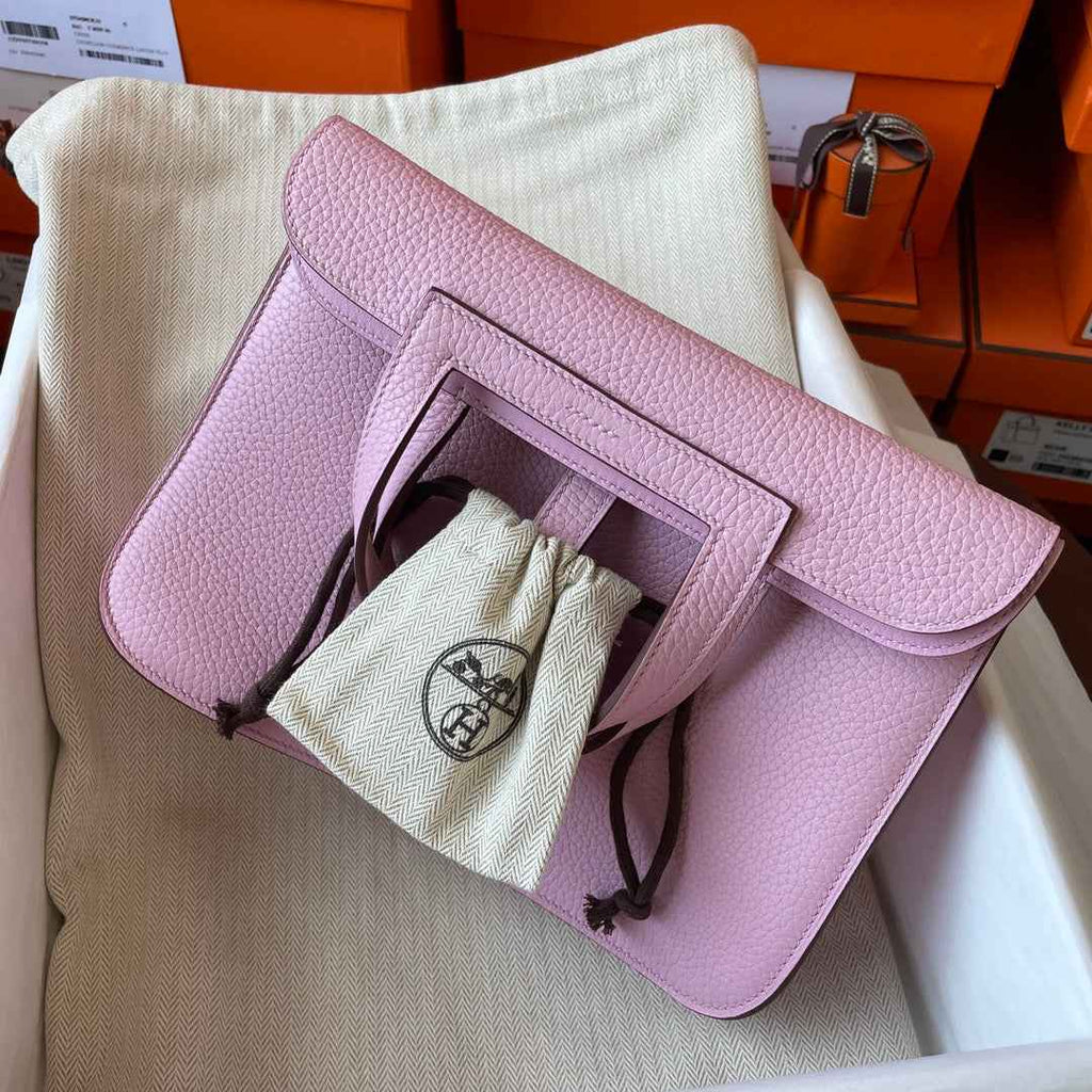 Hermes Halzan 25 Bag Togo Leather Gold H082184 - Default Title - View 3