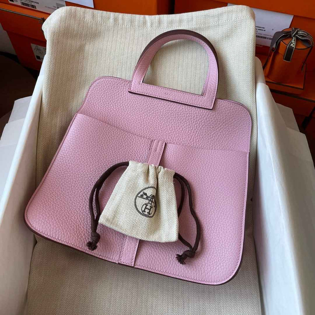 Hermes Halzan 25 Bag Togo Leather Gold H082184 - Default Title - View 2