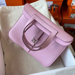 Hermes Halzan 25 Bag Togo Leather Gold H082184 - Default Title - View 1