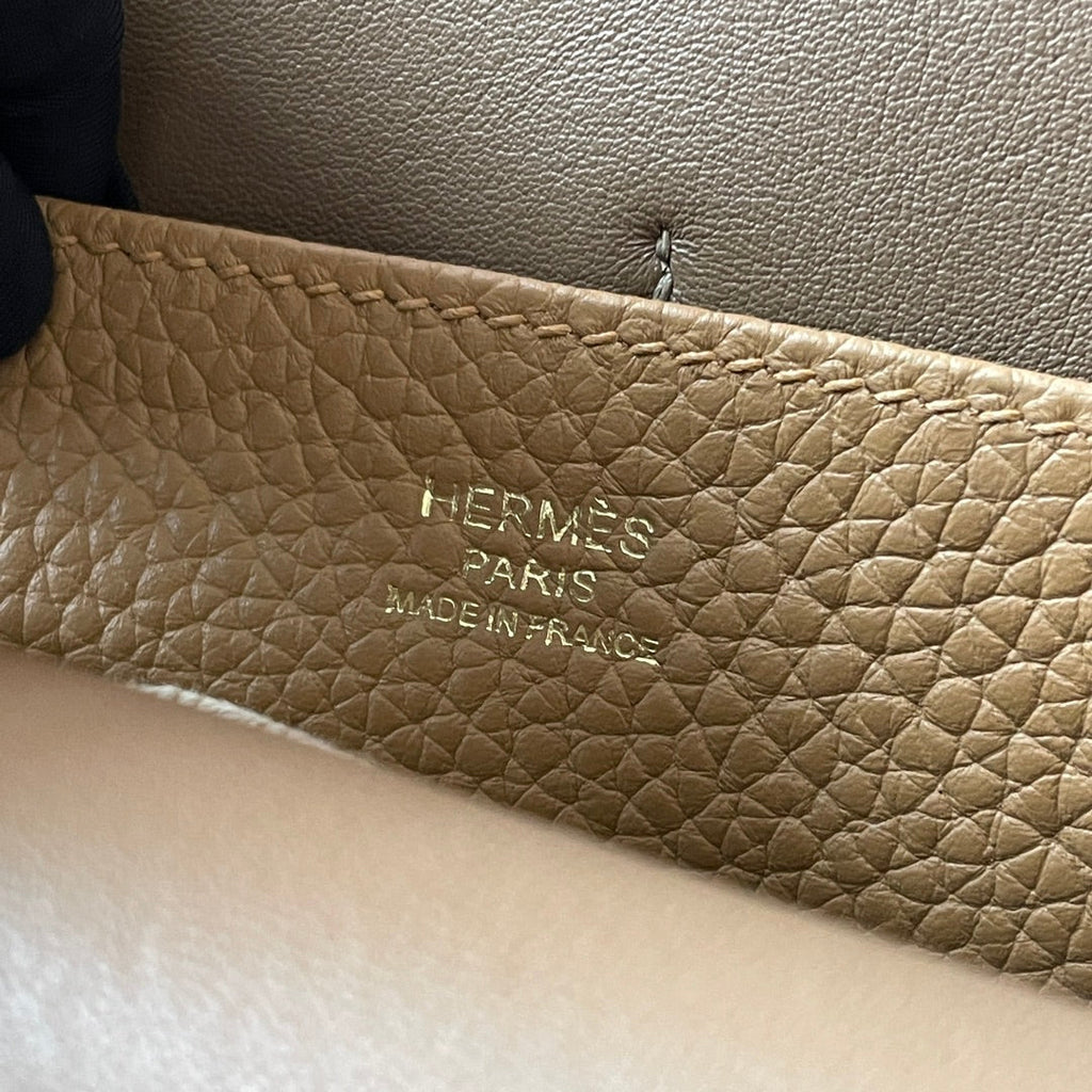 Hermes Halzan 25 Bag Togo Leather Gold H082185 - Default Title - View 6