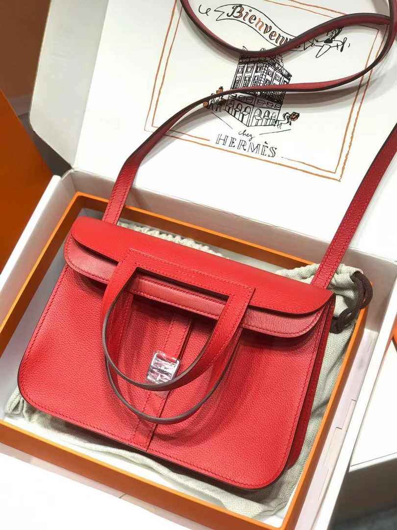 Hermes Halzan 25 Bag Togo Leather Gold H082188 - Default Title - View 4