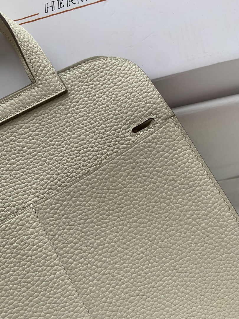 Hermes Halzan 25 Bag Beige Togo Leather Gold H082162 - Default Title - View 7