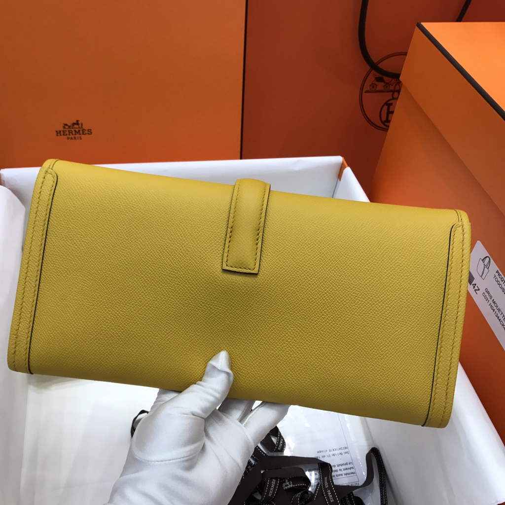 Hermes Jige 29 Wallet Clutch In Epsom Leather Yellow - Default Title - View 2