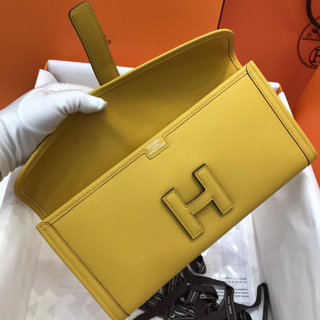 Hermes Jige 29 Wallet Clutch In Epsom Leather Yellow - Default Title - View 6